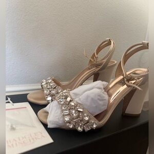 Badgley Mischka Sparkling Gold Heels